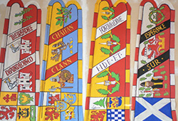 5 of 55 banners - when I arrived, Ian had already painted most of them.