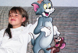 Jessi with Tom and Jerry.